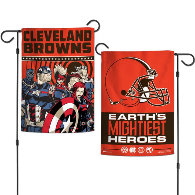 Cleveland Browns / Marvel (C) 2021 Marvel Garden Flags 2 sided 12.5" x 18"