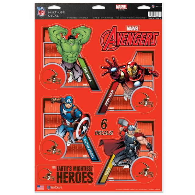 Cleveland Browns / Marvel (C) Calcomanía multiusos Marvel 2021 de 11" x 17"