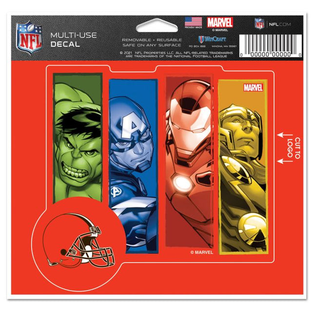 Cleveland Browns / Marvel (C) Calcomanía multiusos Marvel 2021: cortada según el logotipo de 5" x 6"