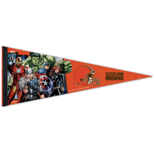 Banderín premium de Marvel de 12" x 30" de Cleveland Browns/Marvel (C) 2021