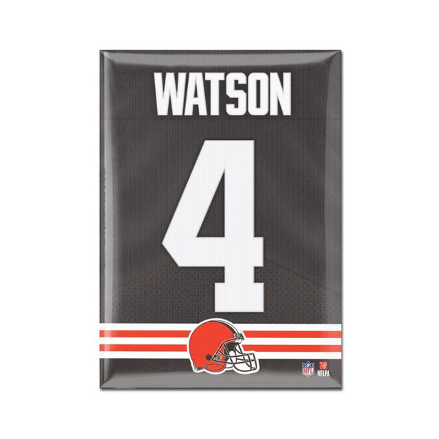 Imán de metal de los Cleveland Browns de 2,5" x 3,5" Deshaun Watson