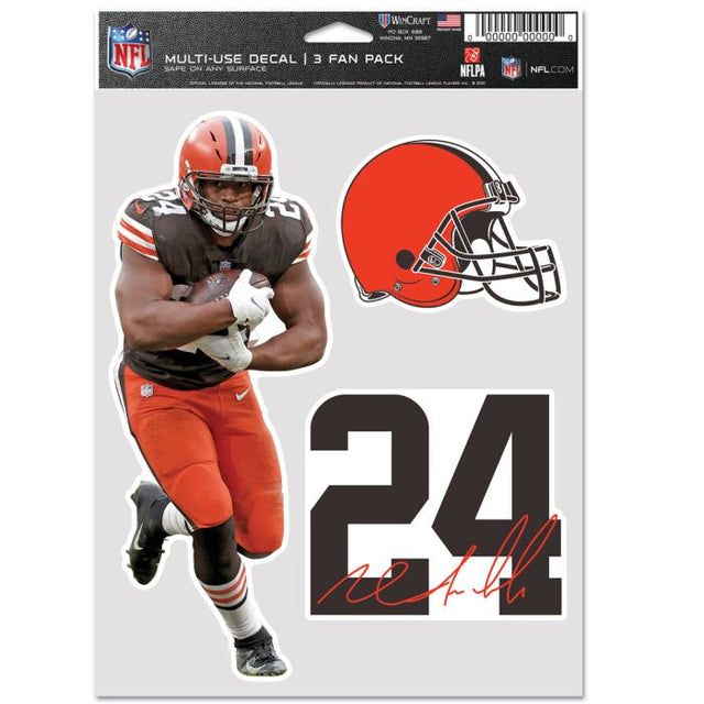 Paquete multiusos para 3 fanáticos de los Cleveland Browns, Nick Chubb