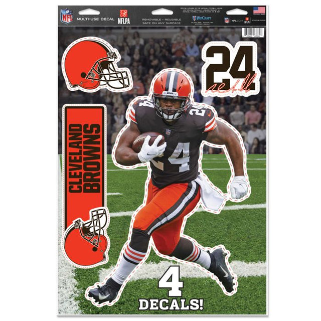 Calcomanía multiusos de los Cleveland Browns de 11" x 17" de Nick Chubb