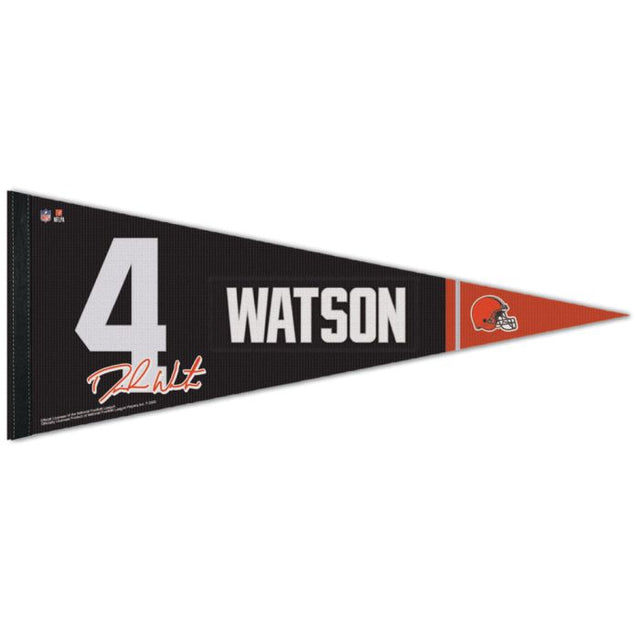 Banderín premium de los Cleveland Browns de 12" x 30" de Deshaun Watson