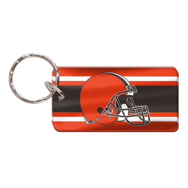 Llavero rectangular con la inscripción STRIPES de los Cleveland Browns