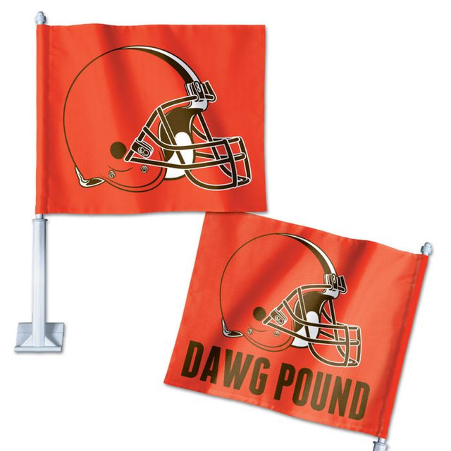 Bandera para auto con eslogan de los Cleveland Browns, 11,75" x 14"