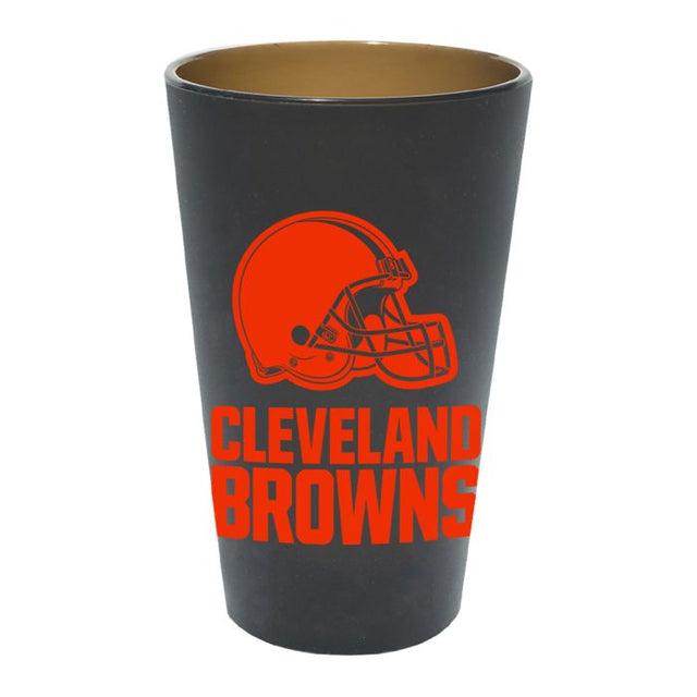 Vaso de pinta de silicona de 16 oz con diseño de los Cleveland Browns Smoke