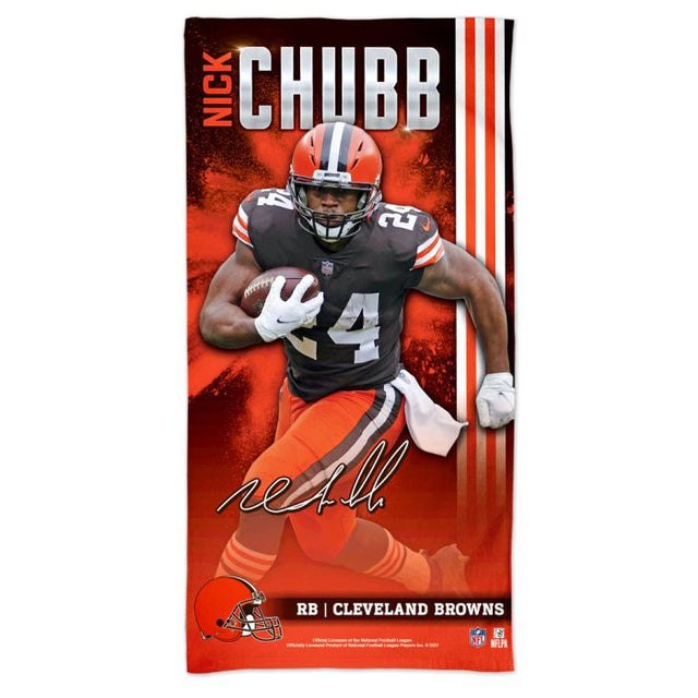 Toalla de playa Spectra de los Cleveland Browns de 30" x 60" de Nick Chubb