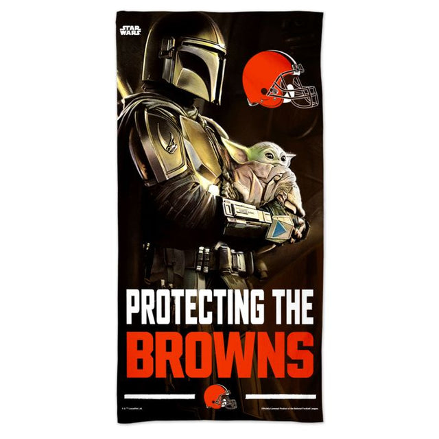 Toalla de playa Spectra de los Cleveland Browns y Star Wars Mandalaorian de 30" x 60"