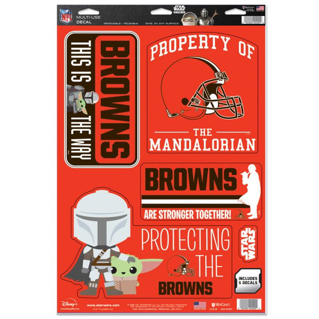 Calcomanía multiusos de los Cleveland Browns y Star Wars Mandalorian de 11" x 17"