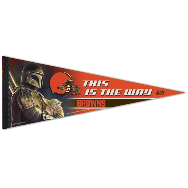 Banderín premium de los Cleveland Browns / Star Wars Mandalorian de 12" x 30"