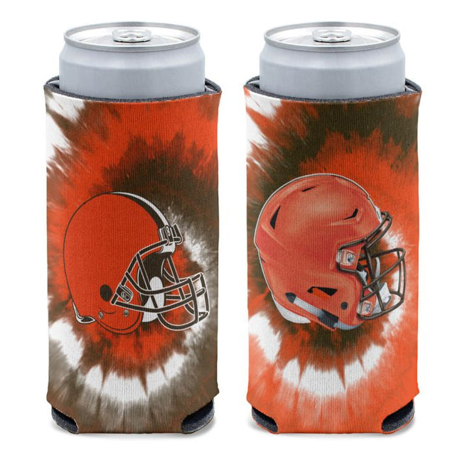 Enfriador de latas delgado de 12 oz con teñido anudado de los Cleveland Browns