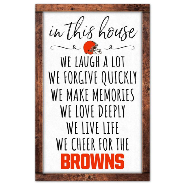 Letrero de madera de los Cleveland Browns de 11" x 17" y 1/4" de grosor