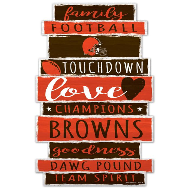 Letrero de madera de los Cleveland Browns de 11" x 17" y 1/4" de grosor