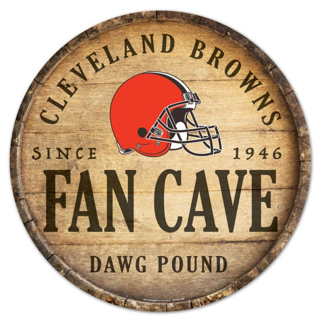 Cleveland Browns Wood Sign 14" Rnd