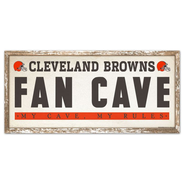 Cleveland Browns Wood Sign 8" x 17"