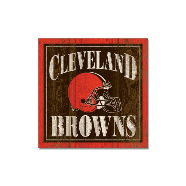 Imán de madera de los Cleveland Browns de 3" x 3"