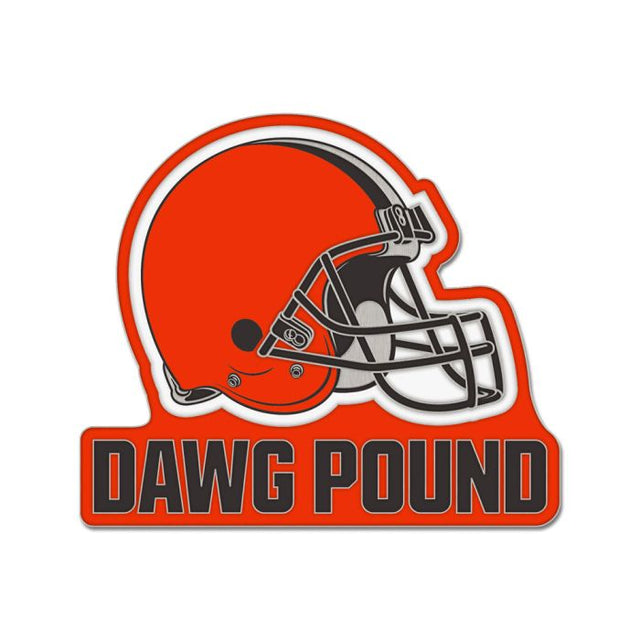 Tarjeta de joyería con pin esmaltado de colección con el lema de los Cleveland Browns