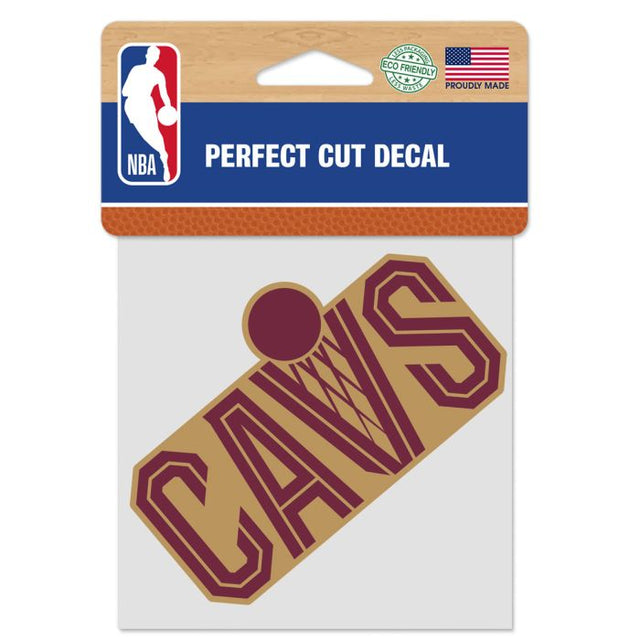 Calcomanía de color de corte perfecto de los Cleveland Cavaliers de 4" x 4"