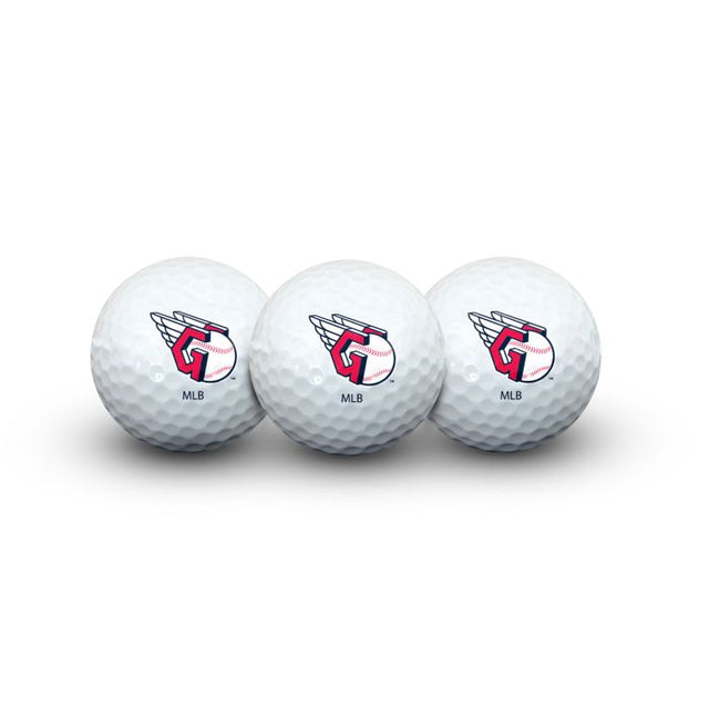 3 pelotas de golf Cleveland Guardians en estuche tipo concha