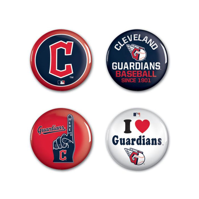 Paquete de 4 botones de los Cleveland Guardians de 1 1/4" de diámetro