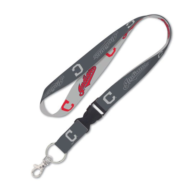 Cleveland Guardians Charcoal Lanyard w/detachable buckle 1"