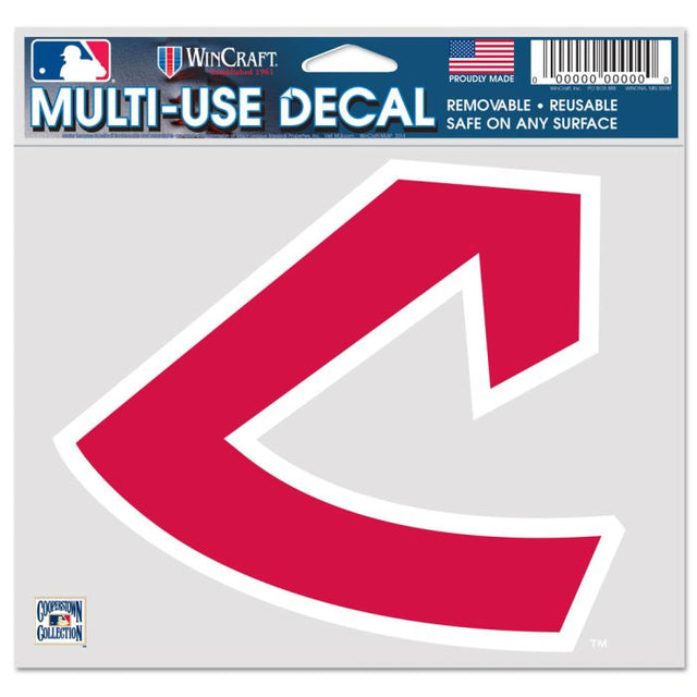 Cleveland Guardians / Cooperstown Multi-Use Decal -Clear Bckrgd 5" x 6"