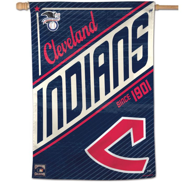 Bandera vertical de los Cleveland Guardians/Cooperstown de 28" x 40"