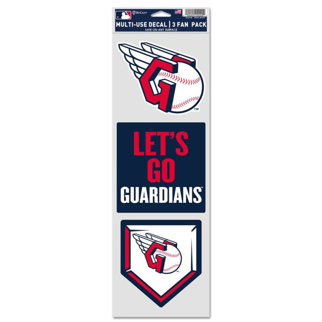 Calcomanías para fanáticos de los Cleveland Guardians de 3,75" x 12"