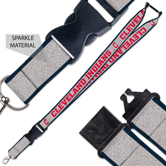 Cleveland Guardians Lanyard w/Buckle Glitter 1"