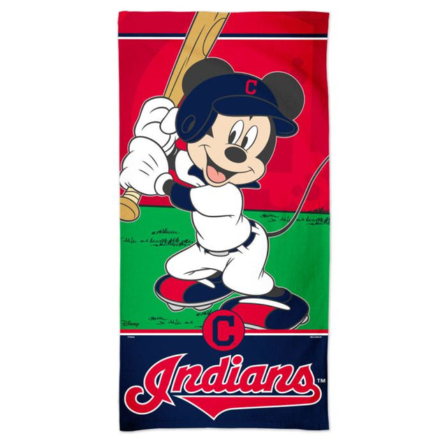 Toalla de playa Spectra de Mickey de los Cleveland Guardians, 30" x 60"