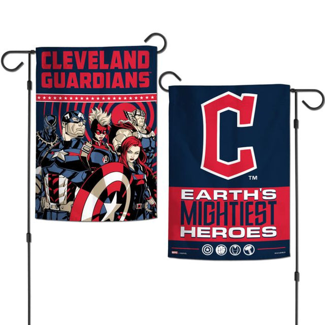 Cleveland Guardians / Marvel (C) 2021 Marvel Garden Flags 2 sided 12.5" x 18"