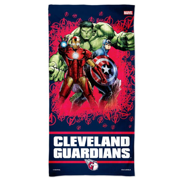 Toalla de playa Marvel Spectra de Cleveland Guardians/Marvel (C) 2021 de 30" x 60"