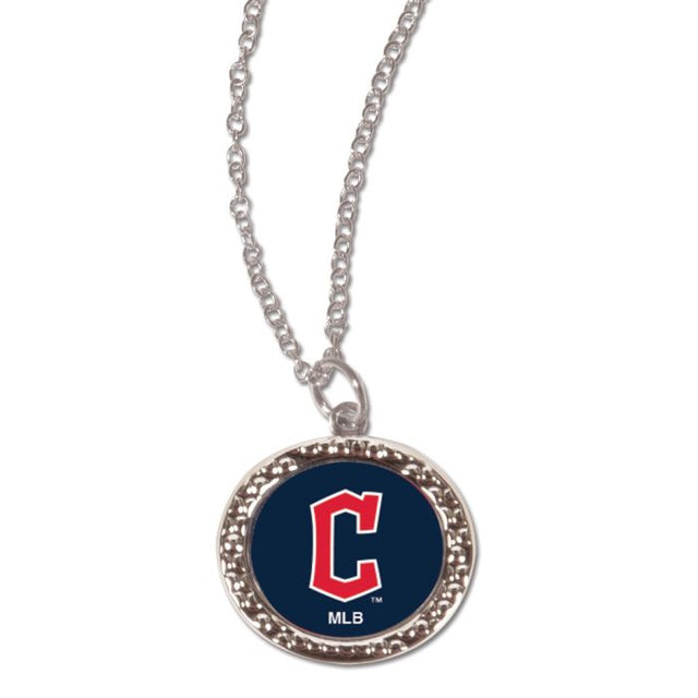 Collar de los Cleveland Guardians con tarjeta de joyería con dije