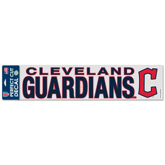 Calcomanías de corte perfecto de los Cleveland Guardians, 4" x 17"