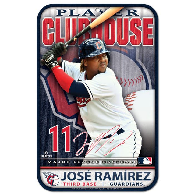 Cleveland Guardians Plastic Sign 11" x 17" Jose Ramirez