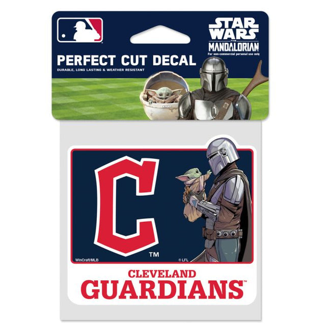 克利夫兰守护者/星球大战曼达洛人完美切割彩色贴花 4 英寸 x 4 英寸