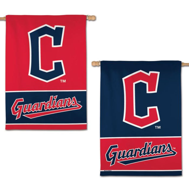 Bandera vertical de los Cleveland Guardians de 2 lados, 28" x 40"