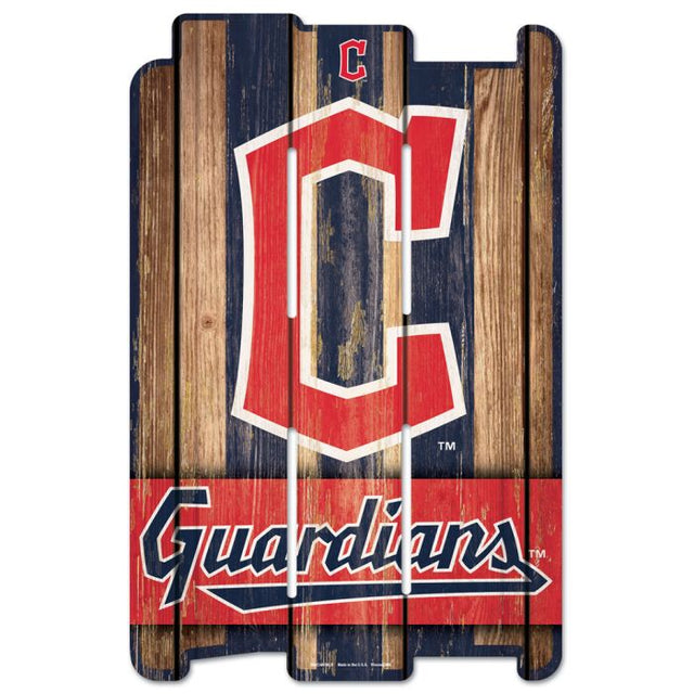 Letrero de madera para cerca de los Cleveland Guardians