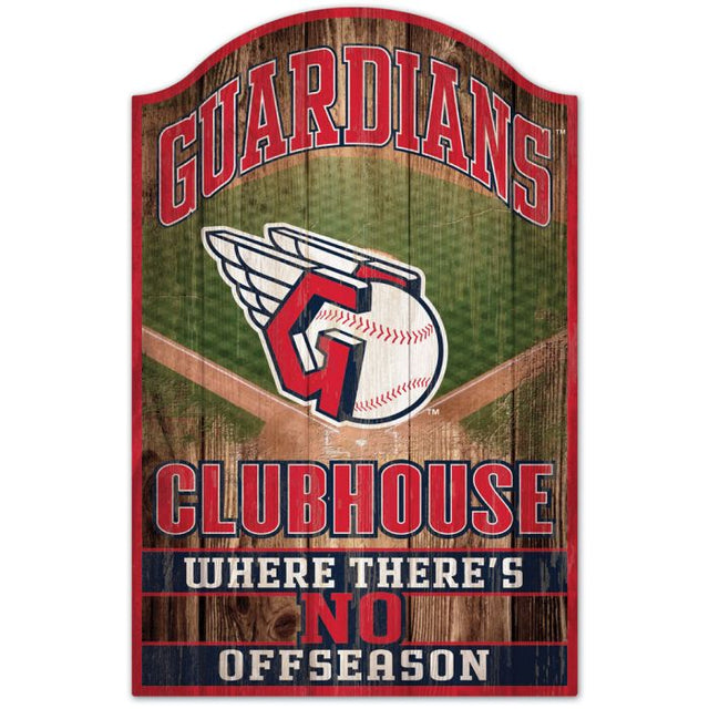 Letrero de madera de los Cleveland Guardians de 11" x 17" y 1/4" de grosor