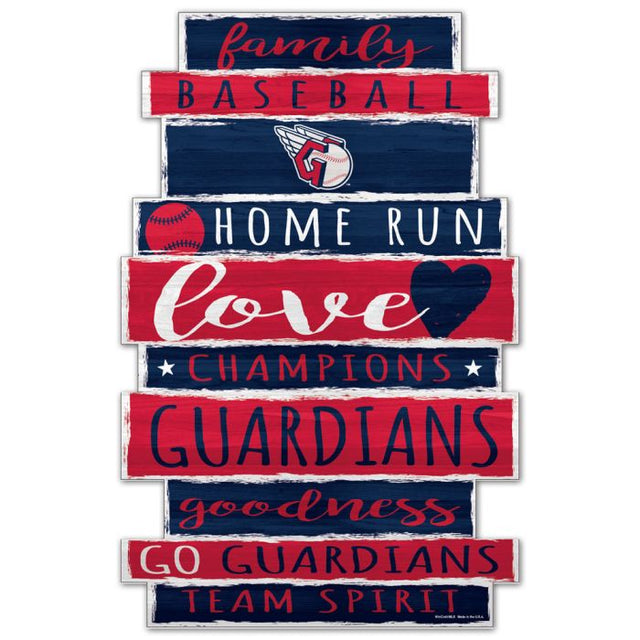 Cleveland Guardians Wood Sign 11" x 17" 1/4" thick