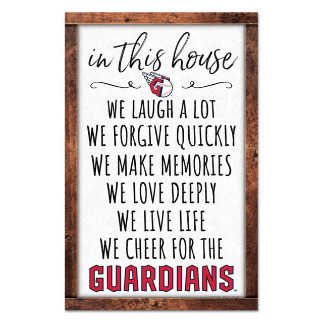 Cleveland Guardians Wood Sign 11" x 17" 1/4" thick