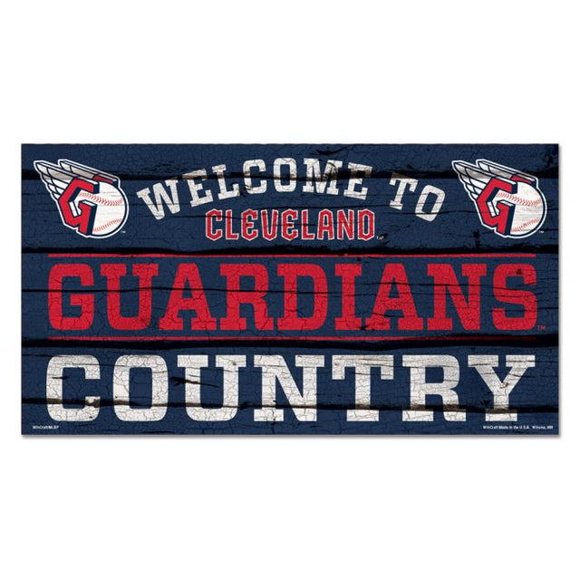 Cleveland Guardians Wood Sign 13"x24" 1/4" thick