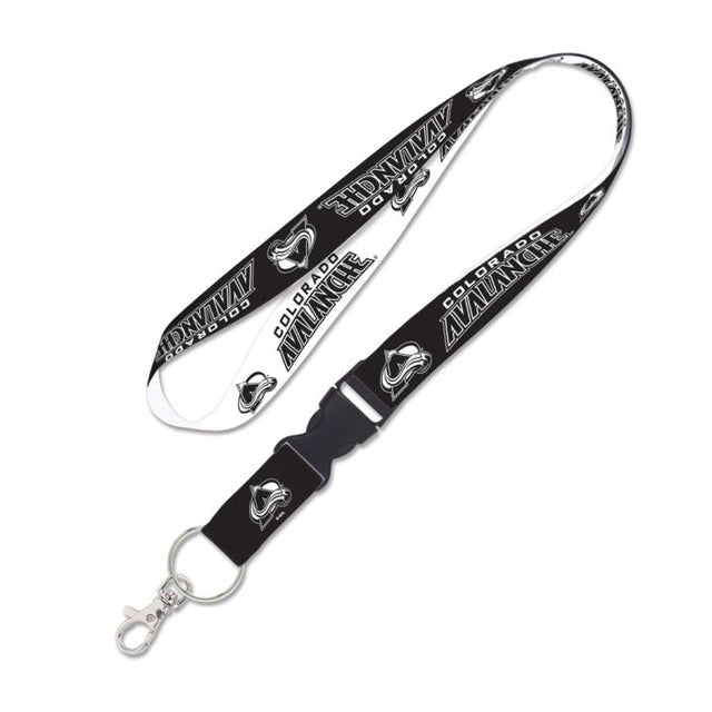 Colorado Avalanche Black and white Lanyard w/detachable buckle 1"