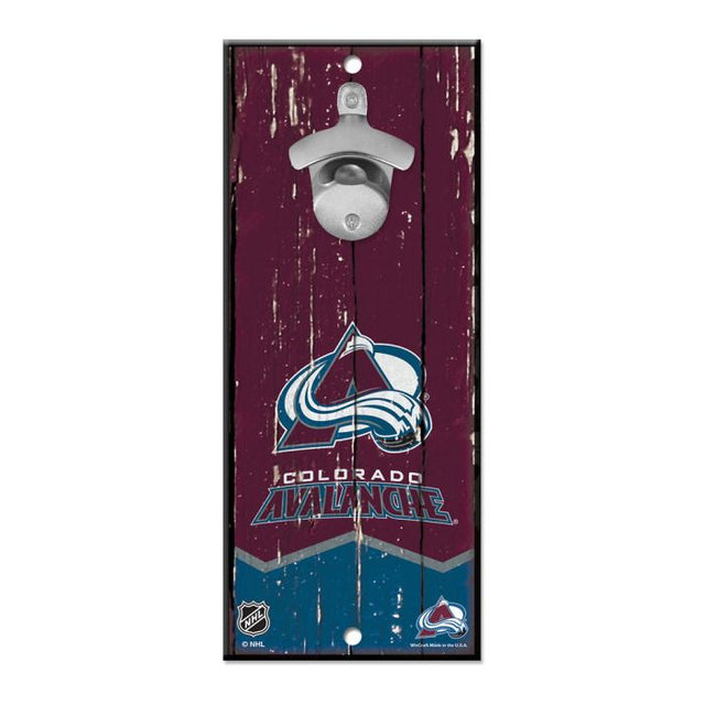 Letrero destapador de botellas de Colorado Avalanche de 5 x 11 pulgadas