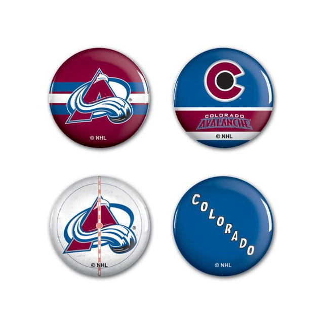 Colorado Avalanche Button 4 Pack 1 1/4" Rnd