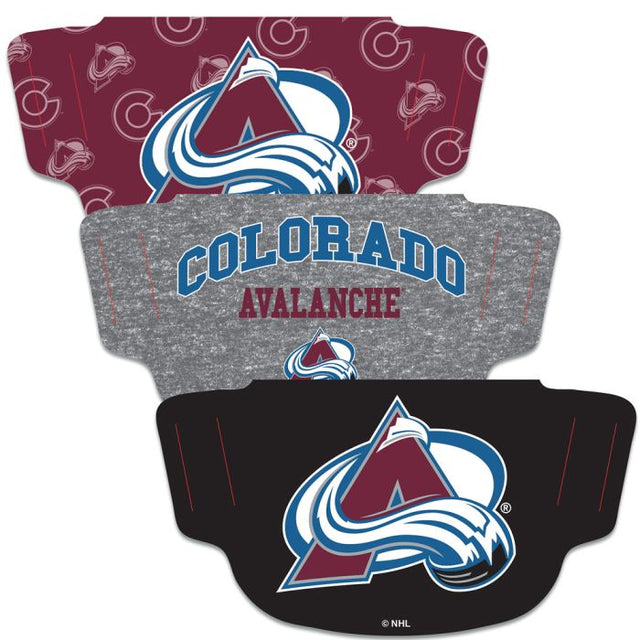 Paquete de 3 mascarillas para fanáticos de Colorado Avalanche