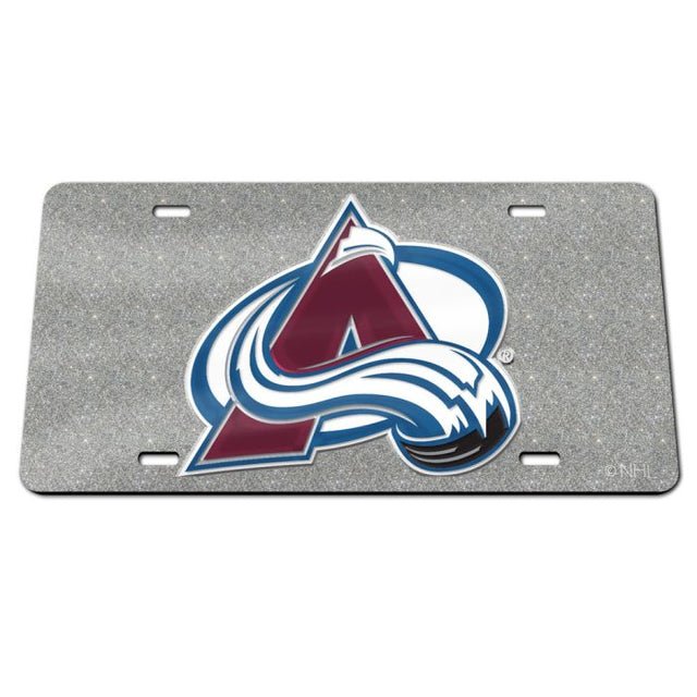 Colorado Avalanche GLITTER Specialty Acrylic License Plate