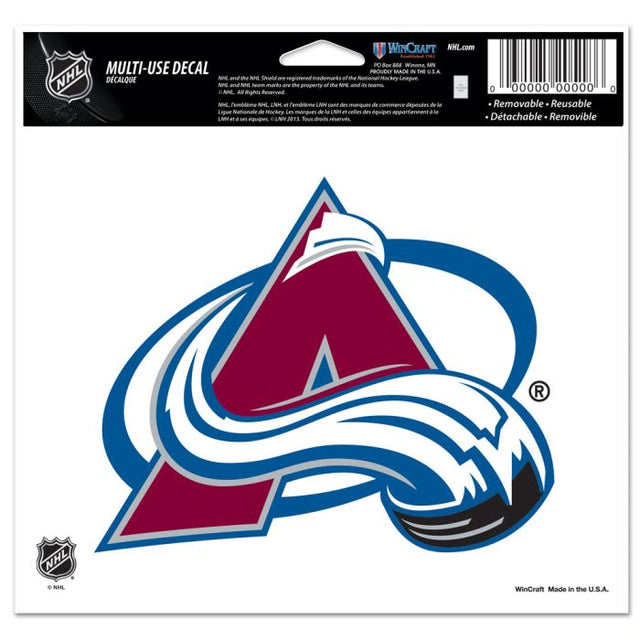 Colorado Avalanche Multi-Use Decal -Clear Bckrgd 5" x 6"