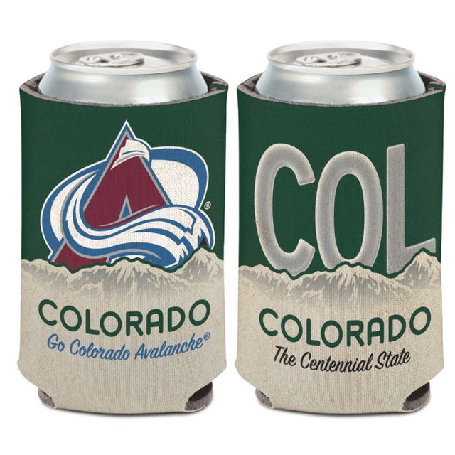 Enfriador de lata con placa estatal de Colorado Avalanche de 12 oz.